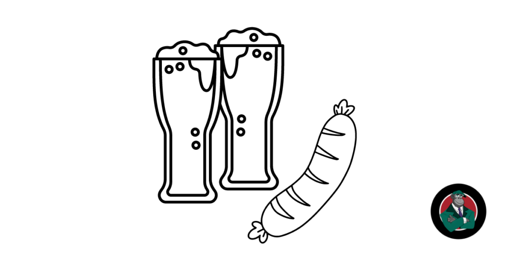 Beer and sausage icons